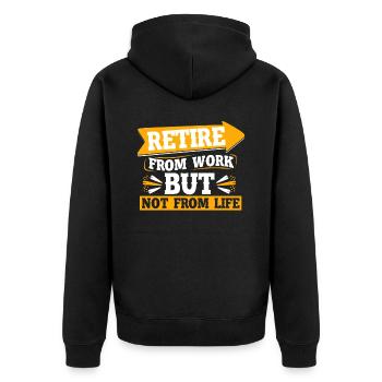 Pensioner Pension Funny - Unisex Premium Organic Zip Hoodie - black - Back - Nico (187cm)