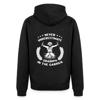 Hobby Gardener Garden Garden Grandpa - Unisex Premium Organic Zip Hoodie - black - Back - Nico (187cm)
