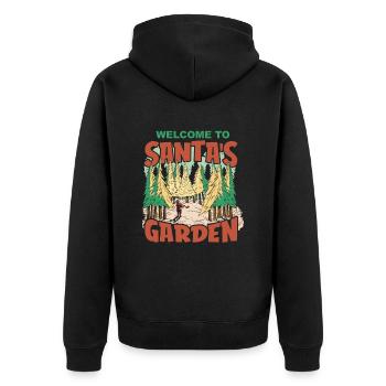 Jardin jardinier amateur Noël dans le jardin - Veste à capuche bio Premium Unisexe - noir - Dos - Nico (187cm)