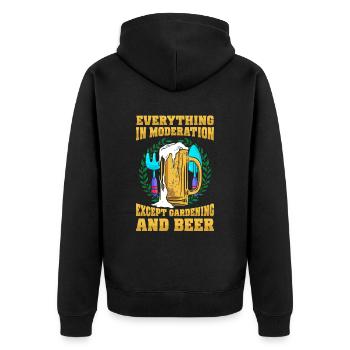 Hobby Gardener Garden Funny Garden Bière - Veste à capuche bio Premium Unisexe - noir - Dos - Nico (187cm)