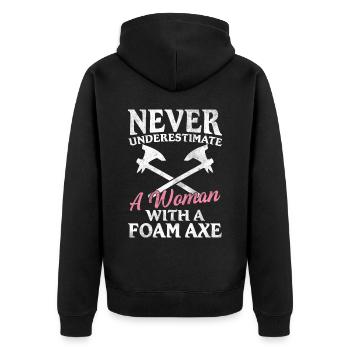 Lustiges Larp Live-Action-Rollenspiel - Unisex Premium Bio Zip Hoodie - Schwarz - Hinten - Nico (187cm)