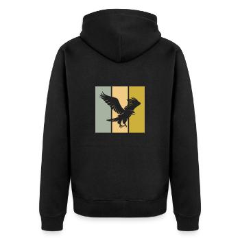 Eagle - Unisex Premium Organic Zip Hoodie - black - Back - Nico (187cm)