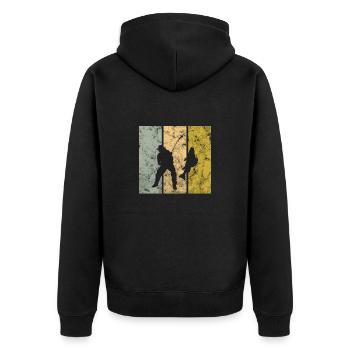 Angling - Unisex Premium Organic Zip Hoodie - black - Back - Nico (187cm)
