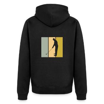 Gulf - Unisex Premium Organic Zip Hoodie - black - Back - Nico (187cm)