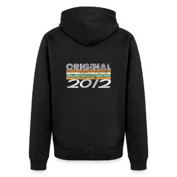 Limited Edition 2012 - Unisex Premium Bio Zip Hoodie - Schwarz - Hinten - Nico (187cm)