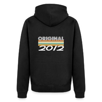 Limited Edition 2012 - Unisex Premium Bio Zip Hoodie - Schwarz - Hinten - Nico (187cm)
