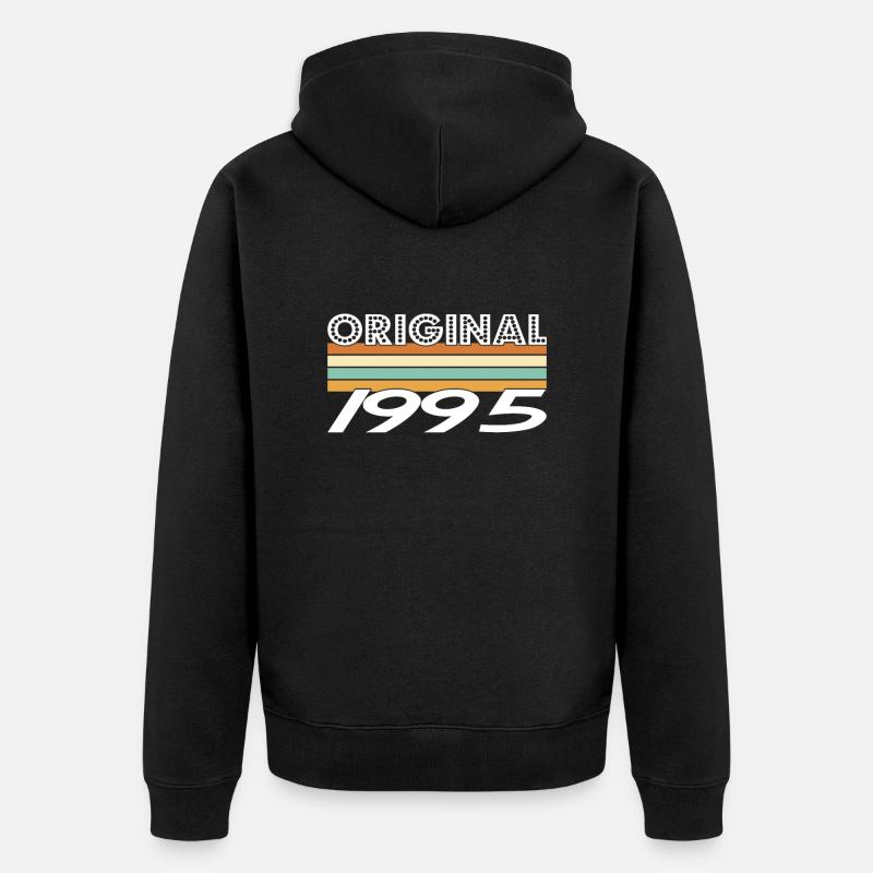 Original 1995 - Unisex Premium Bio Zip Hoodie - Schwarz