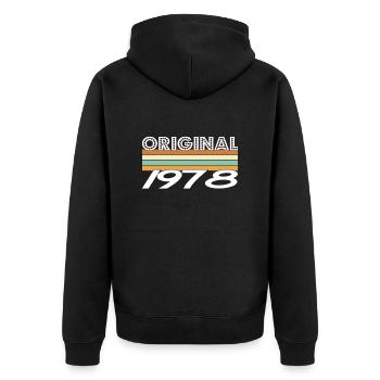 Original 1978 - Veste à capuche bio Premium Unisexe - noir - Dos - Nico (187cm)