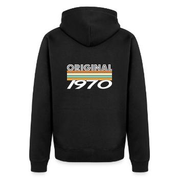 Original 1970 - Veste à capuche bio Premium Unisexe - noir - Dos - Nico (187cm)