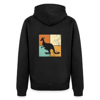 Känguru - Unisex Premium Bio Zip Hoodie - Schwarz - Hinten - Nico (187cm)