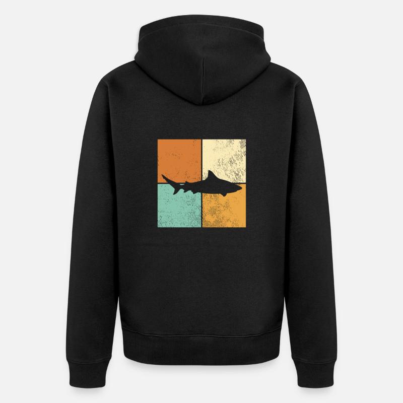 Requin - Veste à capuche bio Premium Unisexe - noir
