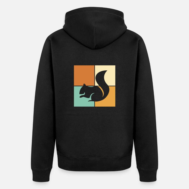 Eichhörnchen - Unisex Premium Bio Zip Hoodie - Schwarz