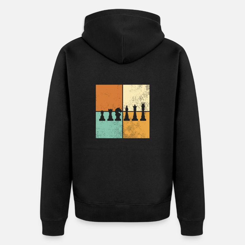 Échecs - Veste à capuche bio Premium Unisexe - noir