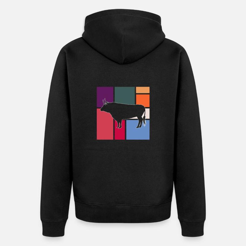 Stier - Unisex Premium Bio Zip Hoodie - Schwarz