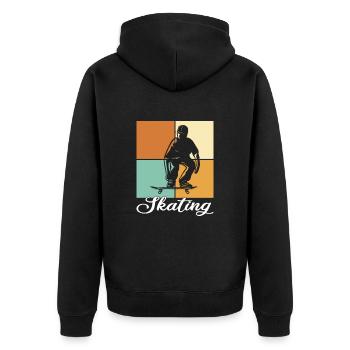 Skating - Unisex Premium Organic Zip Hoodie - black - Back - Nico (187cm)