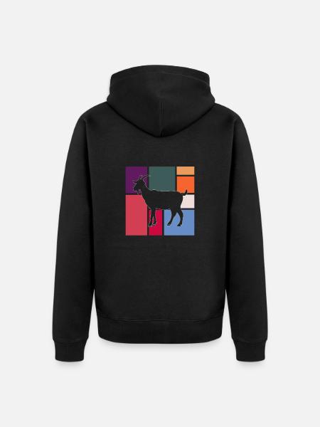 Ziege - Unisex Premium Bio Zip Hoodie - Schwarz