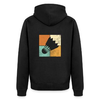 Federball - Unisex Premium Bio Zip Hoodie - Schwarz - Hinten - Nico (187cm)