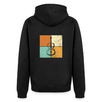 Geige - Unisex Premium Bio Zip Hoodie - Schwarz - Hinten - Nico (187cm)