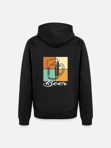 Bier - Unisex Premium Bio Zip Hoodie - Schwarz