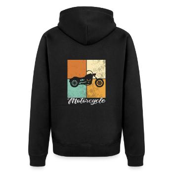 Motocyclette - Veste à capuche bio Premium Unisexe - noir - Dos - Nico (187cm)