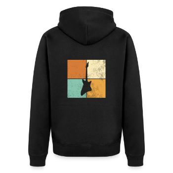 Rock - Unisex Premium Bio Zip Hoodie - Schwarz - Hinten - Nico (187cm)