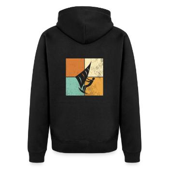 Kite surf - Veste à capuche bio Premium Unisexe - noir - Dos - Nico (187cm)