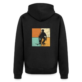 Skate - Unisex Premium Bio Zip Hoodie - Schwarz - Hinten - Nico (187cm)