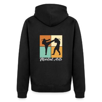 MMA - Veste à capuche bio Premium Unisexe - noir - Dos - Nico (187cm)
