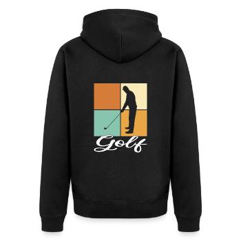 Gulf - Unisex Premium Organic Zip Hoodie - black - Back - Nico (187cm)