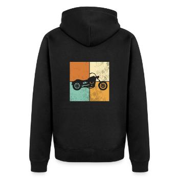 Motorcycle - Unisex Premium Organic Zip Hoodie - black - Back - Nico (187cm)