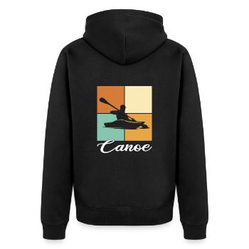 Kanu - Unisex Premium Bio Zip Hoodie - Schwarz - Hinten - Nico (187cm)