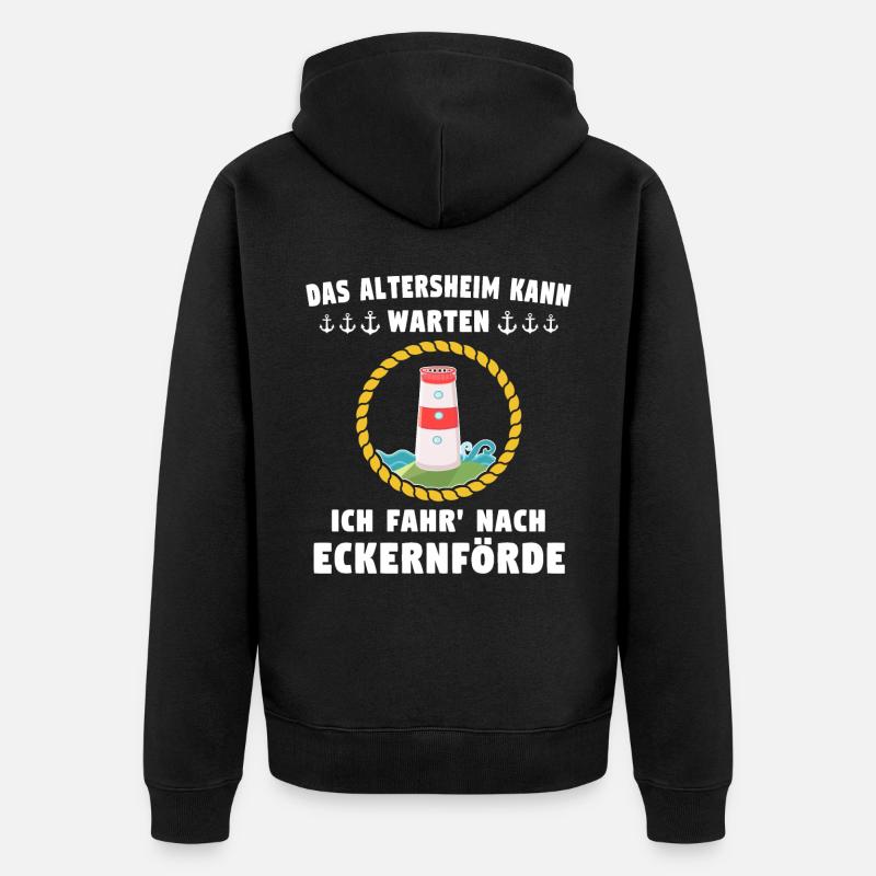 Eckernförde Spruch - Unisex Premium Bio Zip Hoodie - Schwarz