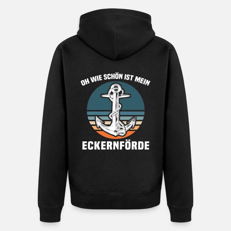 Eckernförde - Unisex Premium Bio Zip Hoodie - Schwarz