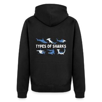 Always be yourself You can be a shark - Unisex Premium Organic Zip Hoodie - black - Back - Nico (187cm)
