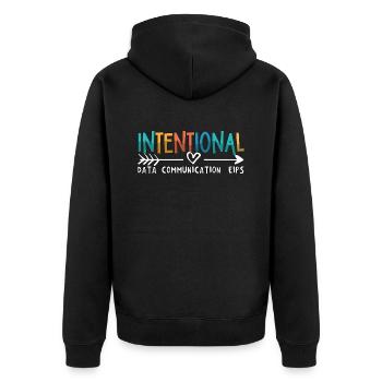 IEP Intentional Data Communication Autism Teacher - Unisex Premium Organic Zip Hoodie - black - Back - Nico (187cm)