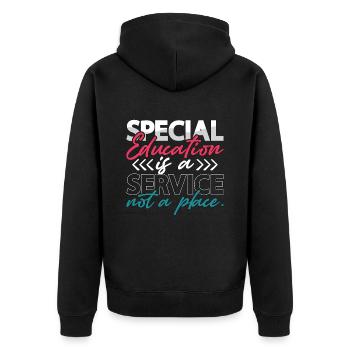 IEP Special Education Is A Service Autism Teacher - Unisex Premium Organic Zip Hoodie - black - Back - Nico (187cm)