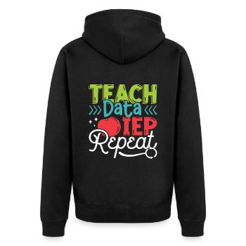 IEP Enseigner les données IEP Répétiteur éducateur accéléré enseignant - Veste à capuche bio Premium Unisexe - noir - Dos - Nico (187cm)