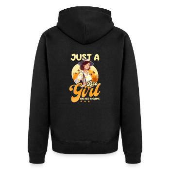 Beekeeper Bee Girl On Game - Unisex Premium Organic Zip Hoodie - black - Back - Nico (187cm)