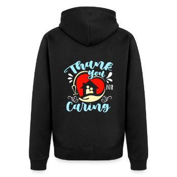 Caregiving Thank You For Caring Family Caregiver - Unisex Premium Organic Zip Hoodie - black - Back - Nico (187cm)