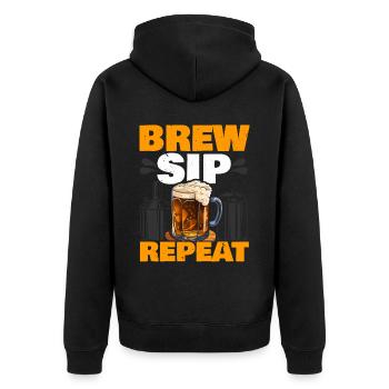 Homebrewing Brewer Beer Making Craft Beer Homebrew - Unisex Premium Organic Zip Hoodie - black - Back - Nico (187cm)