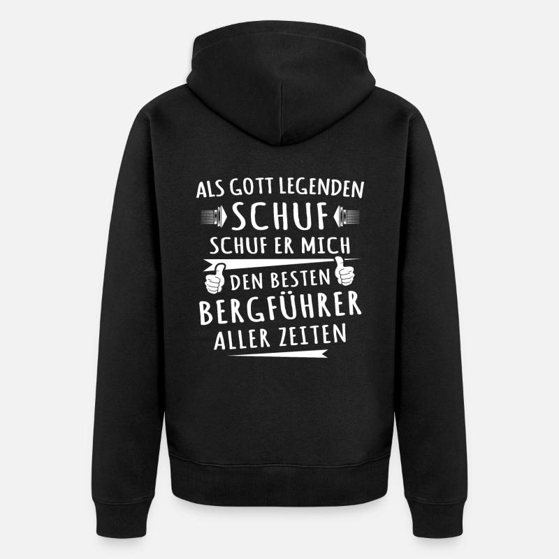 Bergführer - Unisex Premium Bio Zip Hoodie - Schwarz