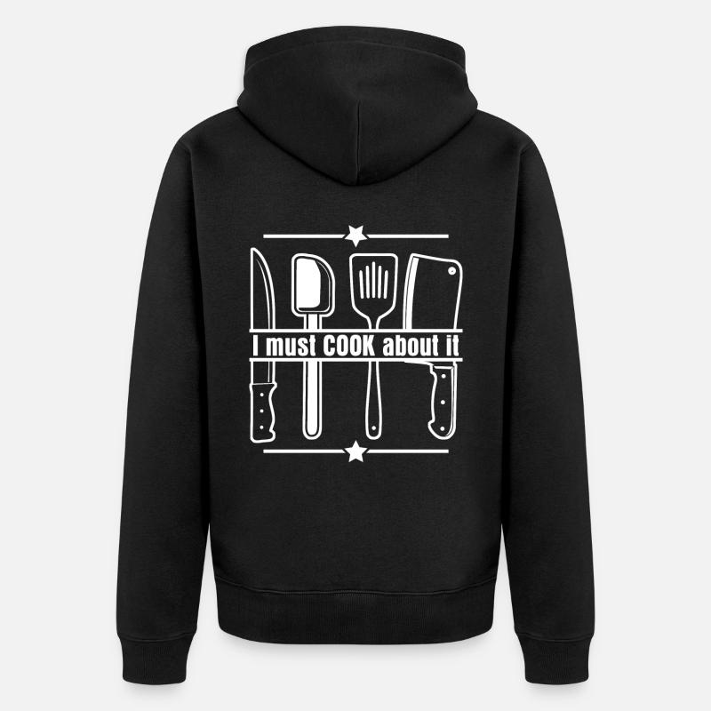 Kochen Koch Küchenchef Küche - Unisex Premium Bio Zip Hoodie - Schwarz