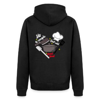 Cuisine Cuisine Accueil Chef cuisinier Couteau de chef - Veste à capuche bio Premium Unisexe - noir - Dos - Nico (187cm)