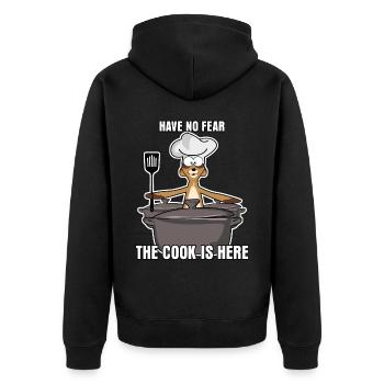 Cook Meerkat Kitchen Home Cook Cooking - Unisex Premium Organic Zip Hoodie - black - Back - Nico (187cm)