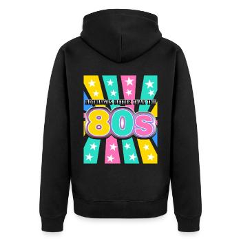 1980 Disco 80s Party 80s - Unisex Premium Organic Zip Hoodie - black - Back - Nico (187cm)