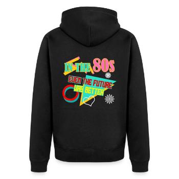 80s Party 80s 1980 Disco - Unisex Premium Organic Zip Hoodie - black - Back - Nico (187cm)