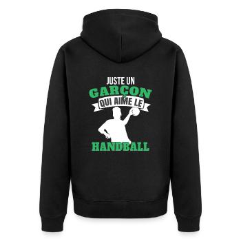 Handball Drôle - Veste à capuche bio Premium Unisexe - noir - Dos - Nico (187cm)