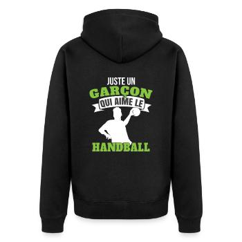 Enfant Handball Handballeur - Veste à capuche bio Premium Unisexe - noir - Dos - Nico (187cm)