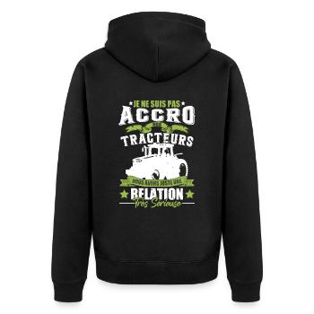Conducteur Tracteur Humour - Veste à capuche bio Premium Unisexe - noir - Dos - Nico (187cm)