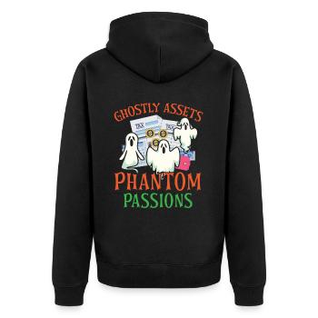 Gespenstisches Vermögen Phantom Leidenschaften Gru - Unisex Premium Bio Zip Hoodie - Schwarz - Hinten - Nico (187cm)